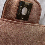 CHANEL Handbag 21S Chanel Metallic Rose Gold Calfskin Quilted Mini Rectangular Single Flap LGHW - Redeluxe