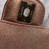 CHANEL Handbag 21S Chanel Metallic Rose Gold Calfskin Quilted Mini Rectangular Single Flap LGHW - Redeluxe
