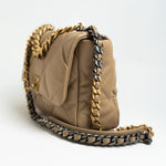 CHANEL Handbag 21S Large Beige/Gold Lambskin Quilted 19 Flap Mixed Hardware - Redeluxe