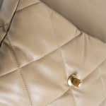 CHANEL Handbag 21S Large Beige/Gold Lambskin Quilted 19 Flap Mixed Hardware - Redeluxe