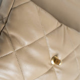 CHANEL Handbag 21S Large Beige/Gold Lambskin Quilted 19 Flap Mixed Hardware - Redeluxe