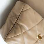 CHANEL Handbag 21S Large Beige/Gold Lambskin Quilted 19 Flap Mixed Hardware - Redeluxe
