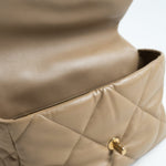 CHANEL Handbag 21S Large Beige/Gold Lambskin Quilted 19 Flap Mixed Hardware - Redeluxe