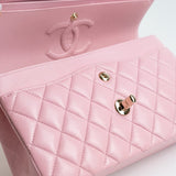 CHANEL Handbag 21S Light Pink Lambskin Quilted Classic Flap Small - Redeluxe