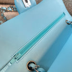 CHANEL Handbag 21S Neon Blue Lambskin Quilted Classic Flap Medium SHW - Redeluxe