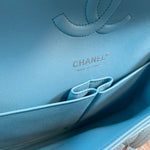 CHANEL Handbag 21S Neon Blue Lambskin Quilted Classic Flap Medium SHW - Redeluxe