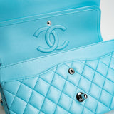 CHANEL Handbag 21S Neon Blue Lambskin Quilted Classic Flap Medium SHW - Redeluxe