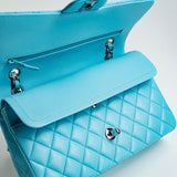 CHANEL Handbag 21S Neon Blue Lambskin Quilted Classic Flap Medium SHW - Redeluxe
