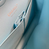 CHANEL Handbag 21S Neon Blue Lambskin Quilted Classic Flap Medium SHW - Redeluxe