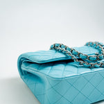 CHANEL Handbag 21S Neon Blue Lambskin Quilted Classic Flap Medium SHW - Redeluxe