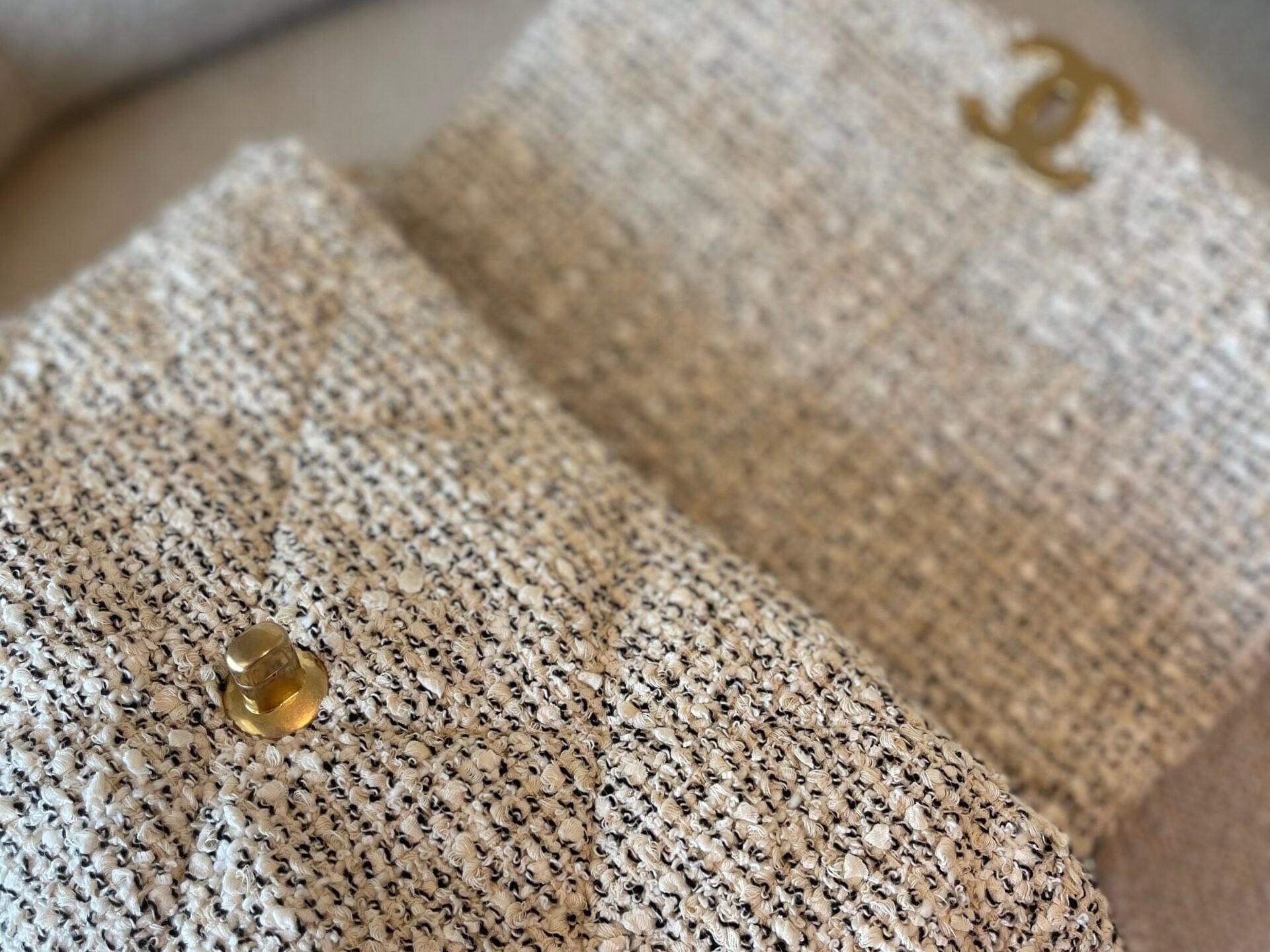 CHANEL Handbag 21S Oreo Tweed Quilted 19 Flap Large  Mixed Hardware - Redeluxe