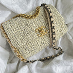 CHANEL Handbag 21S Oreo Tweed Quilted 19 Flap Small MHW - Redeluxe