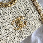 CHANEL Handbag 21S Oreo Tweed Quilted 19 Flap Small MHW - Redeluxe