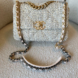 CHANEL Handbag 21S Oreo Tweed Quilted 19 Flap Small Mixed Hardware - Redeluxe