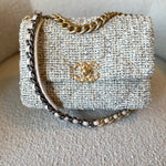 CHANEL Handbag 21S Oreo Tweed Quilted 19 Flap Small Mixed Hardware - Redeluxe