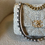 CHANEL Handbag 21S Oreo Tweed Quilted 19 Flap Small Mixed Hardware - Redeluxe