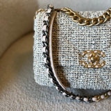 CHANEL Handbag 21S Oreo Tweed Quilted 19 Flap Small Mixed Hardware - Redeluxe