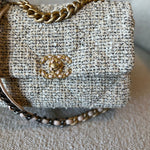 CHANEL Handbag 21S Oreo Tweed Quilted 19 Flap Small Mixed Hardware - Redeluxe