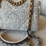CHANEL Handbag 21S Oreo Tweed Quilted 19 Flap Small Mixed Hardware - Redeluxe
