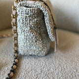 CHANEL Handbag 21S Oreo Tweed Quilted 19 Flap Small Mixed Hardware - Redeluxe
