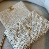 CHANEL Handbag 21S Oreo Tweed Quilted 19 Flap Small Mixed Hardware - Redeluxe