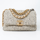 CHANEL Handbag 21S Oreo Tweed Quilted 19 Flap Small Mixed Hardware - Redeluxe