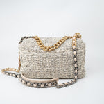 CHANEL Handbag 21S Oreo Tweed Quilted 19 Flap Small Mixed Hardware - Redeluxe