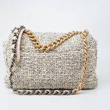 CHANEL Handbag 21S Oreo Tweed Quilted 19 Flap Small Mixed Hardware - Redeluxe