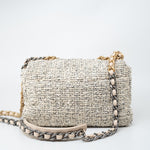 CHANEL Handbag 21S Oreo Tweed Quilted 19 Flap Small Mixed Hardware - Redeluxe