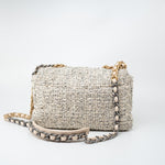 CHANEL Handbag 21S Oreo Tweed Quilted 19 Flap Small Mixed Hardware - Redeluxe