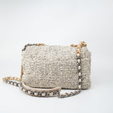 CHANEL Handbag 21S Oreo Tweed Quilted 19 Flap Small Mixed Hardware - Redeluxe