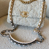 CHANEL Handbag 21S Oreo Tweed Quilted 19 Flap Small Mixed Hardware - Redeluxe