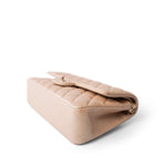 CHANEL Handbag 21S Pearly Beige Calfskin Quilted Classic Double Flap Light Gold Hardware - Redeluxe