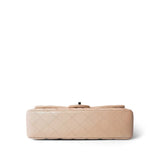 CHANEL Handbag 21S Pearly Beige Calfskin Quilted Classic Double Flap Light Gold Hardware - Redeluxe