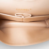 CHANEL Handbag 21S Pearly Beige Calfskin Quilted Classic Double Flap Light Gold Hardware - Redeluxe