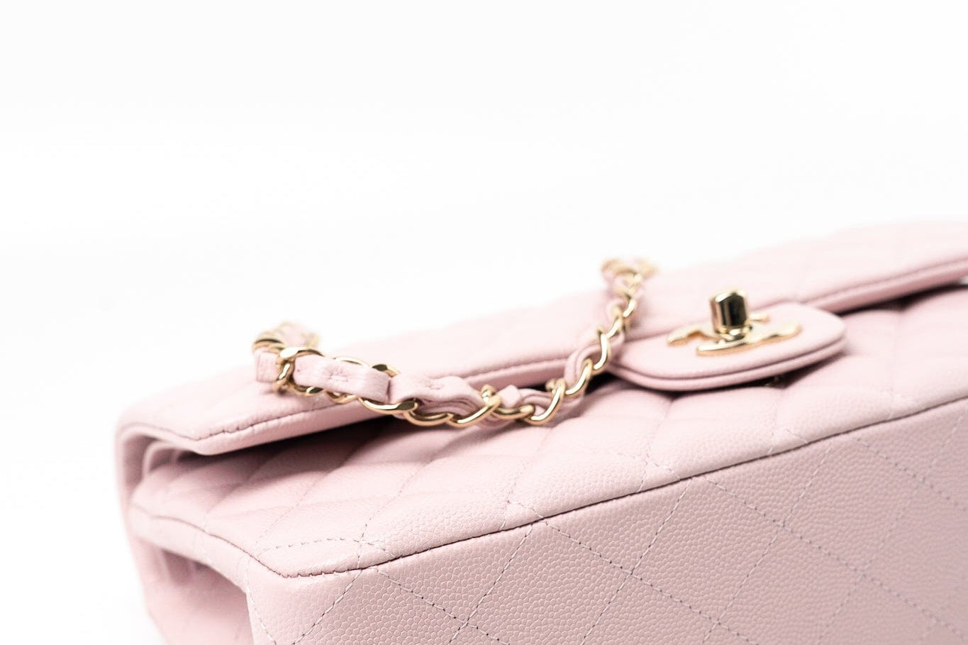 CHANEL Handbag 21S Pink Clair Caviar Classic Flap Quilted Medium LGHW - Redeluxe