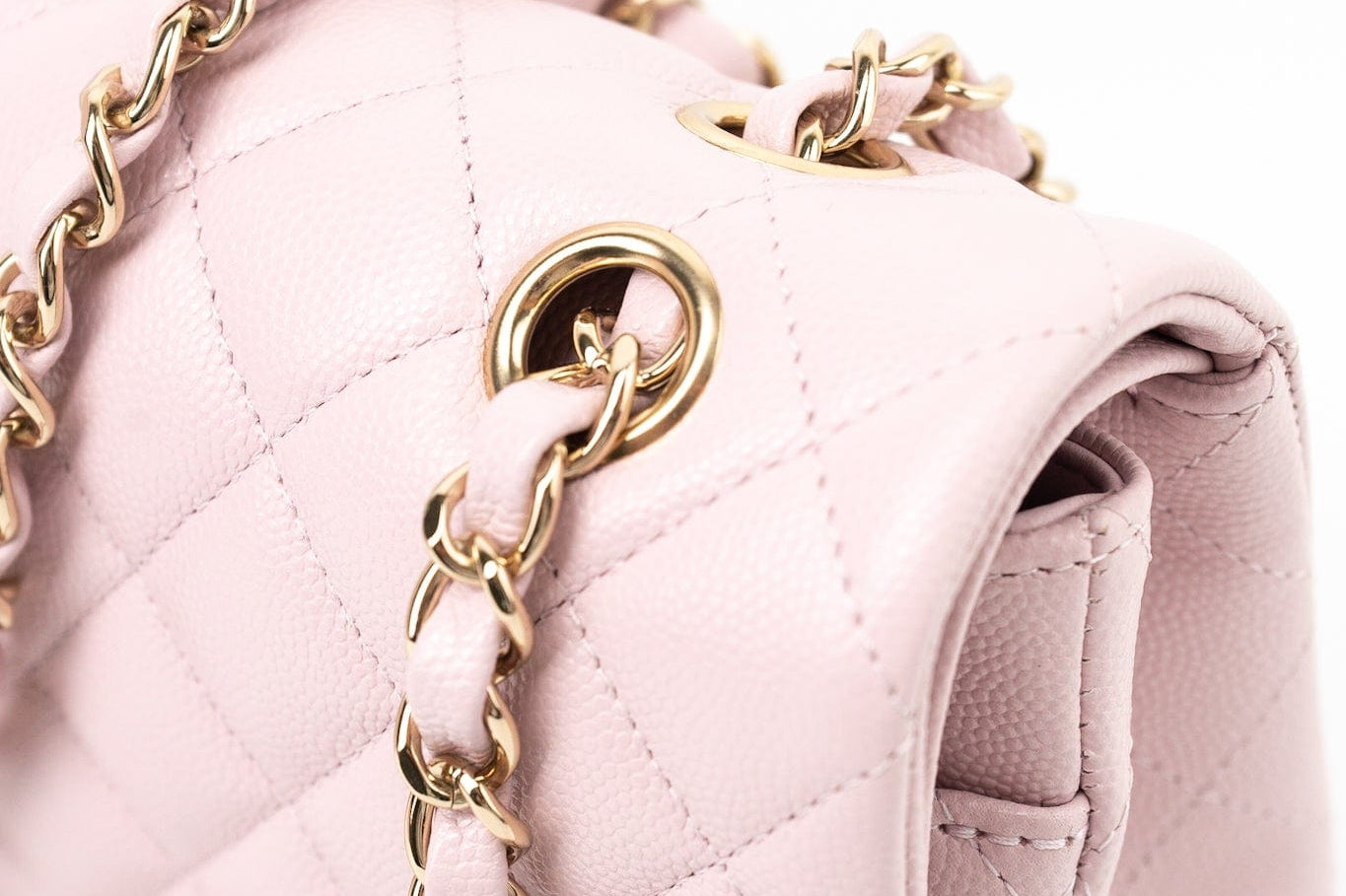CHANEL Handbag 21S Pink Clair Caviar Classic Flap Quilted Medium LGHW - Redeluxe