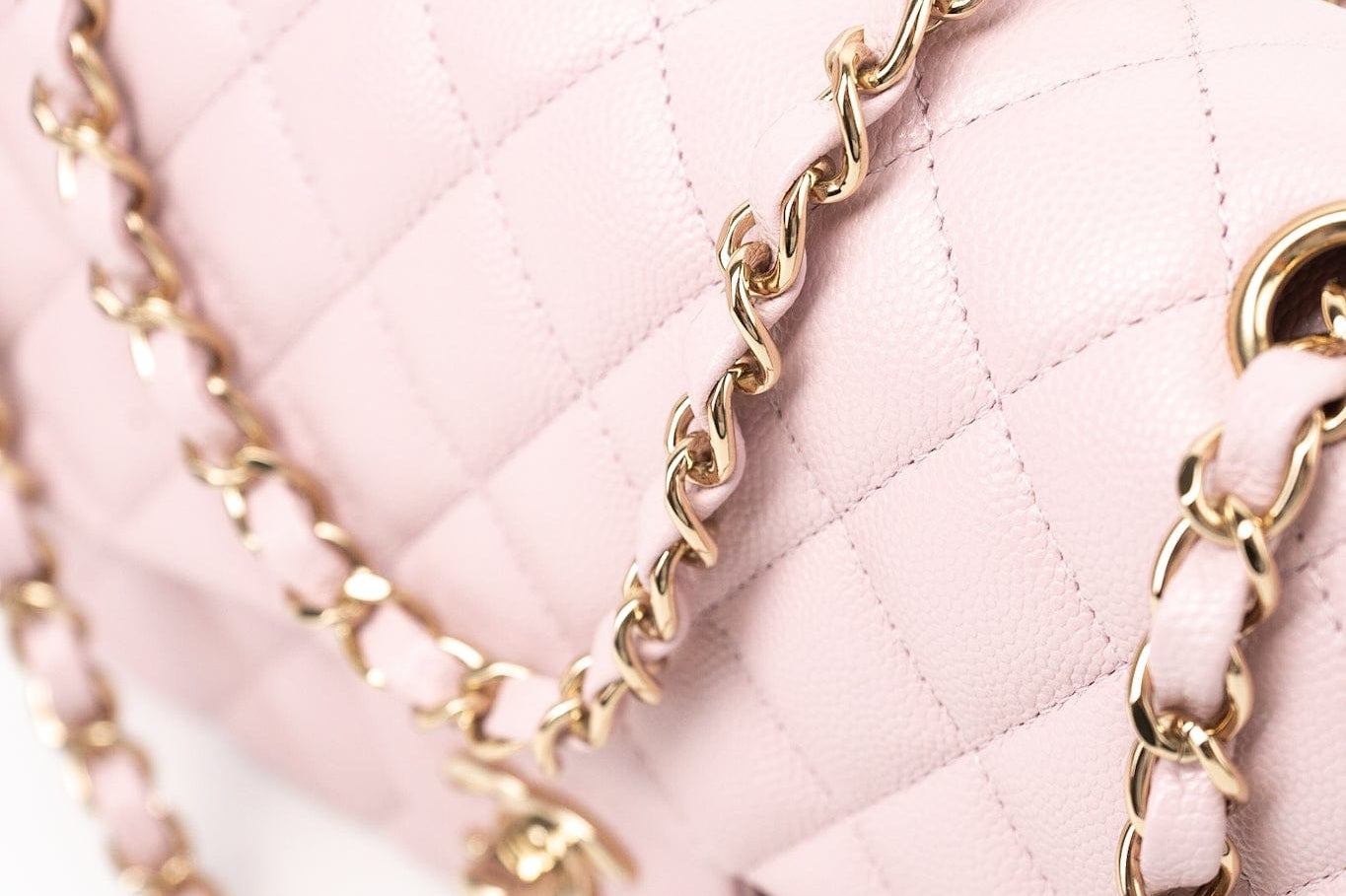 CHANEL Handbag 21S Pink Clair Caviar Classic Flap Quilted Medium LGHW - Redeluxe