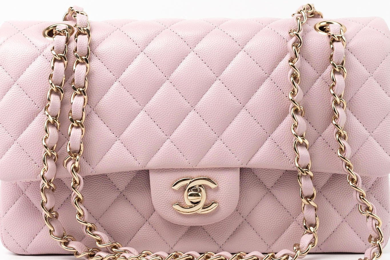 CHANEL Handbag 21S Pink Clair Caviar Classic Flap Quilted Medium LGHW - Redeluxe