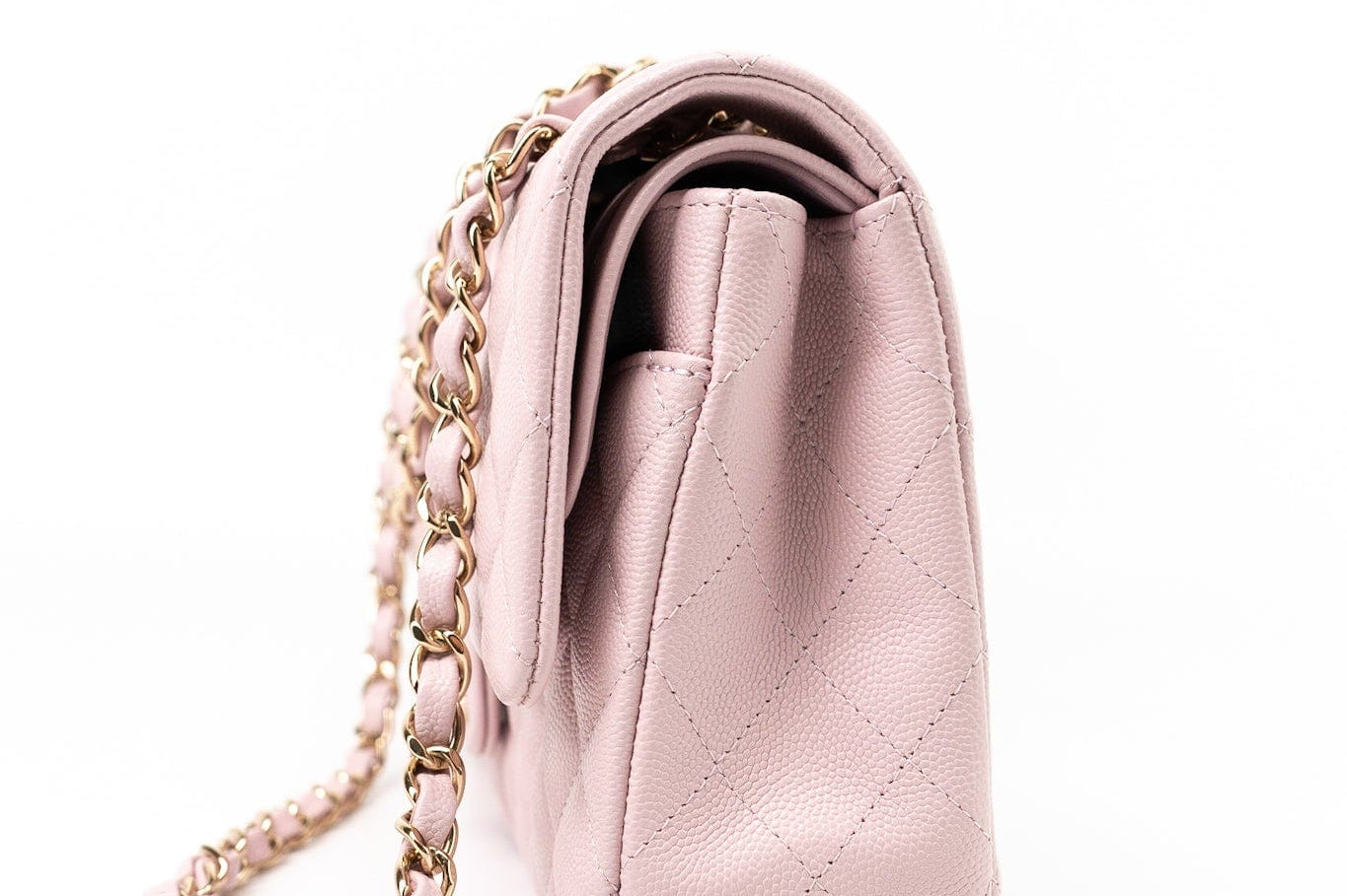 CHANEL Handbag 21S Pink Clair Caviar Classic Flap Quilted Medium LGHW - Redeluxe