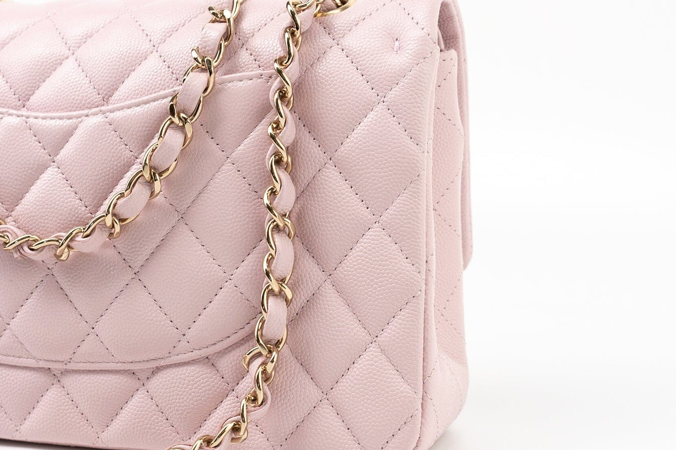 CHANEL Handbag 21S Pink Clair Caviar Classic Flap Quilted Medium LGHW - Redeluxe