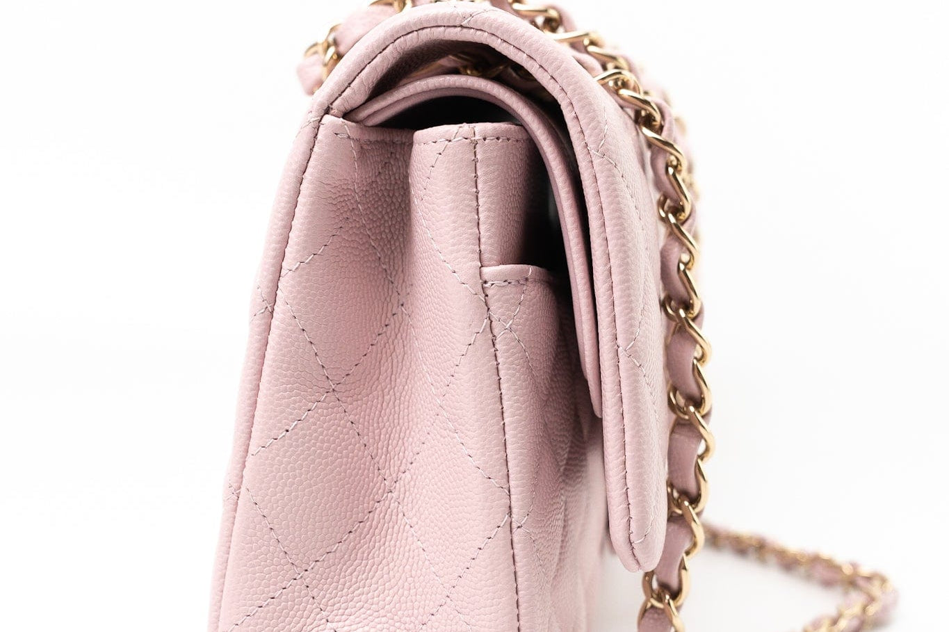 CHANEL Handbag 21S Pink Clair Caviar Classic Flap Quilted Medium LGHW - Redeluxe