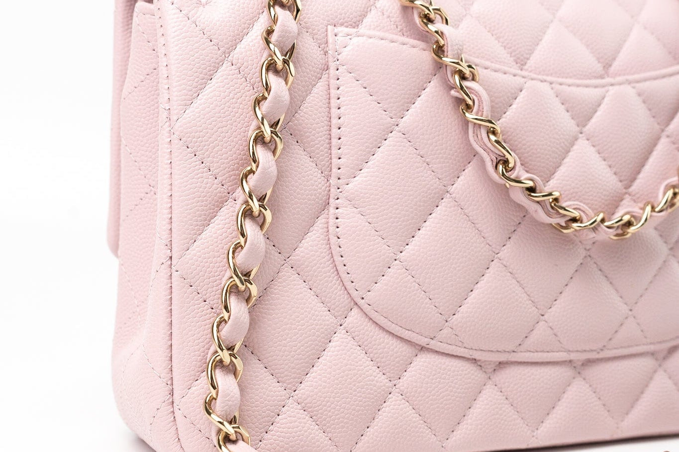 CHANEL Handbag 21S Pink Clair Caviar Classic Flap Quilted Medium LGHW - Redeluxe