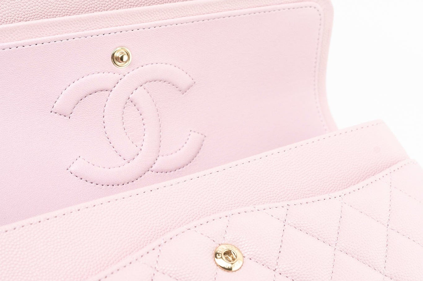 CHANEL Handbag 21S Pink Clair Caviar Classic Flap Quilted Medium LGHW - Redeluxe