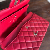 Chanel Handbag 21S Red Iridescent Caviar Quilted Classic Flap Medium - Redeluxe