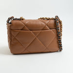 CHANEL Handbag 22A Caramel / Light Brown Lambskin Quilted 19 Flap Small MHW - Redeluxe