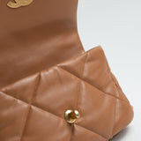 CHANEL Handbag 22A Caramel / Light Brown Lambskin Quilted 19 Flap Small MHW - Redeluxe