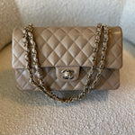 CHANEL Handbag 22A Dark Beige Caviar Quilted Classic Flap Medium LGHW - Redeluxe