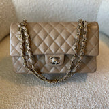 CHANEL Handbag 22A Dark Beige Caviar Quilted Classic Flap Medium LGHW - Redeluxe
