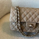 CHANEL Handbag 22A Dark Beige Caviar Quilted Classic Flap Medium LGHW - Redeluxe